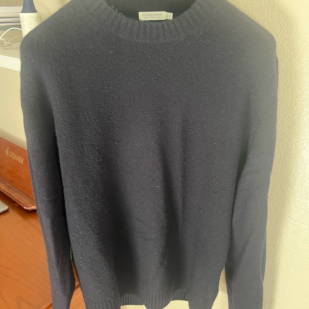 Suitsupply Navy Cashmere Crewneck Sweater